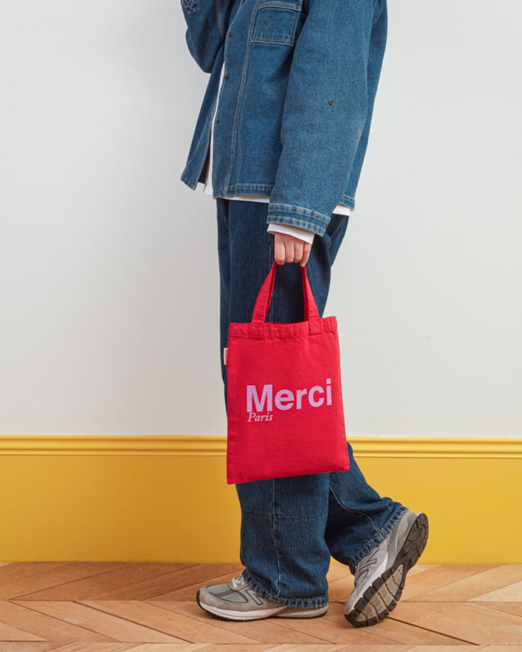 Merci - Tote Bag En Coton - Rouge & Violet