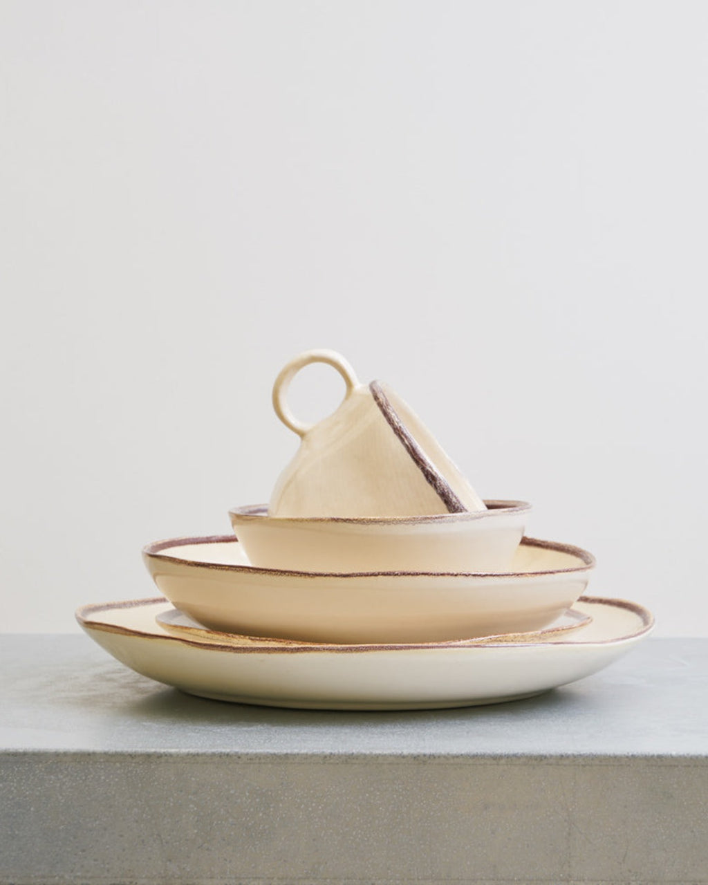 Mos - Stoneware mug - Cream & Brown