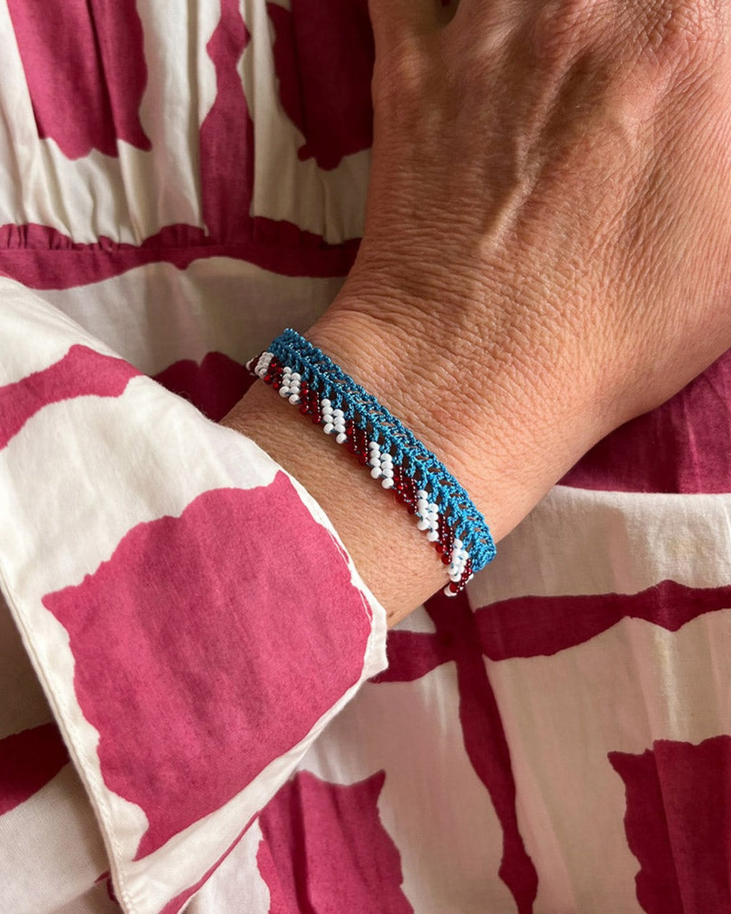 Ottomania - Stripes crochet bracelet - Blue