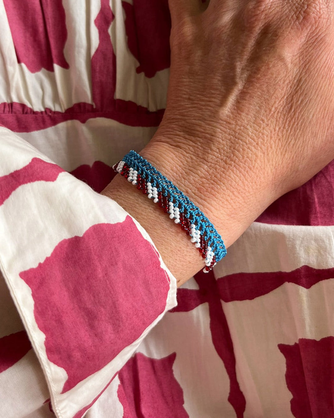 Ottomania - Stripes crochet bracelet - Blue