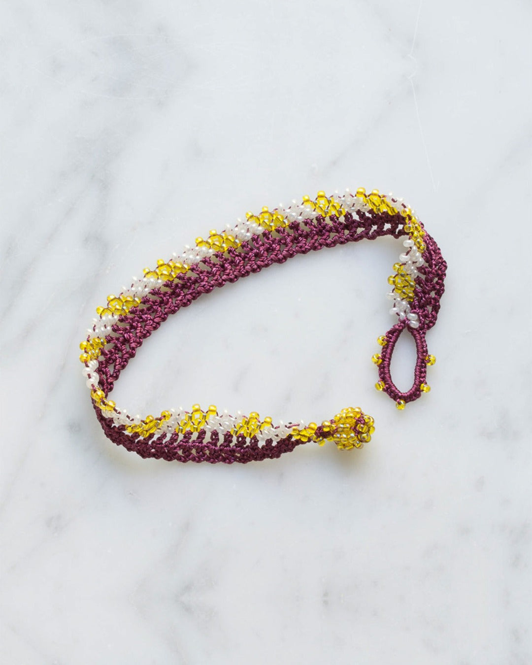 Ottomania - Bracelet Crochet Stripes - Bordeaux