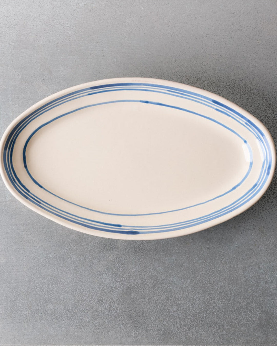 Ceramics Nicola Fasano - Ovale plate - Blue line