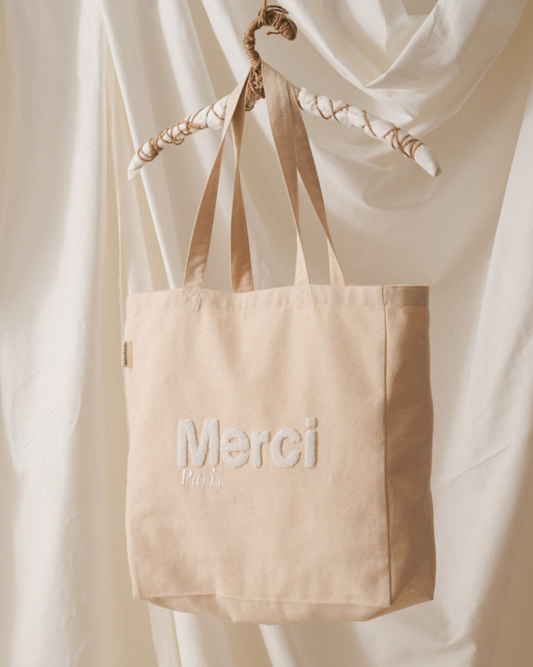 Merci - Cotton Tote Bag - White
