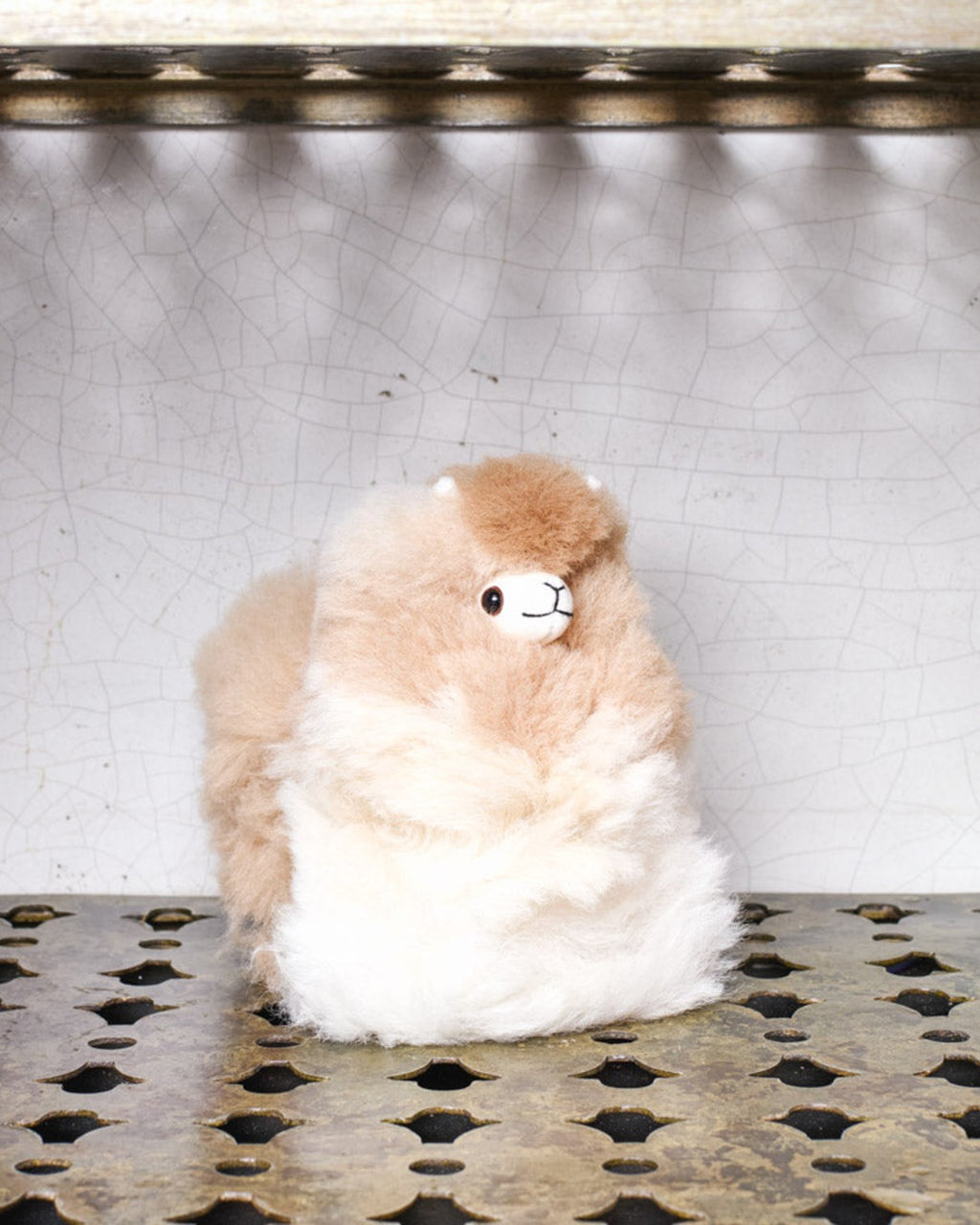 Inkari - Lama stuffed animal in alpaga wool - Hazelnut