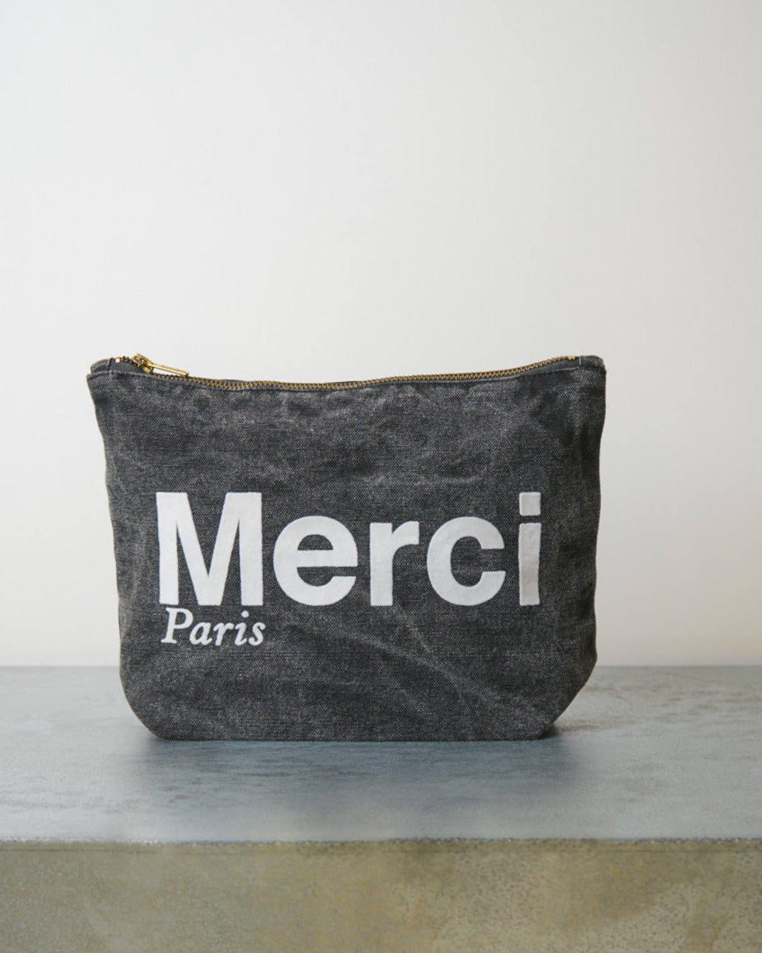Merci - Marble Cotton Clutch - Black & White