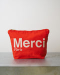 Merci - Pochette En Coton - Rouge & Ecru