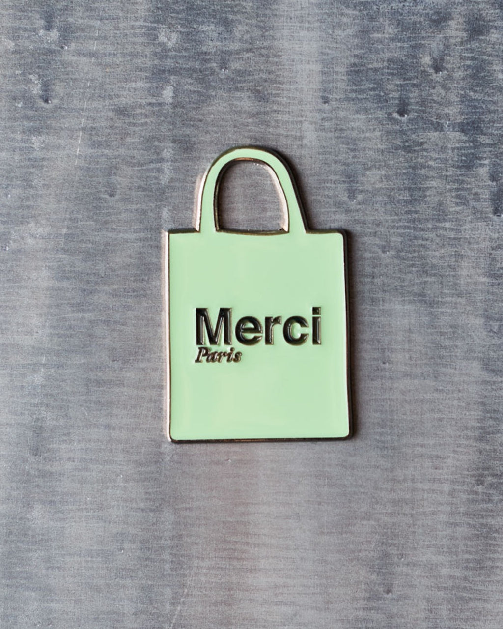 Merci - metal magnet - Green Tote bag