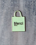 Merci - metal magnet - Green Tote bag