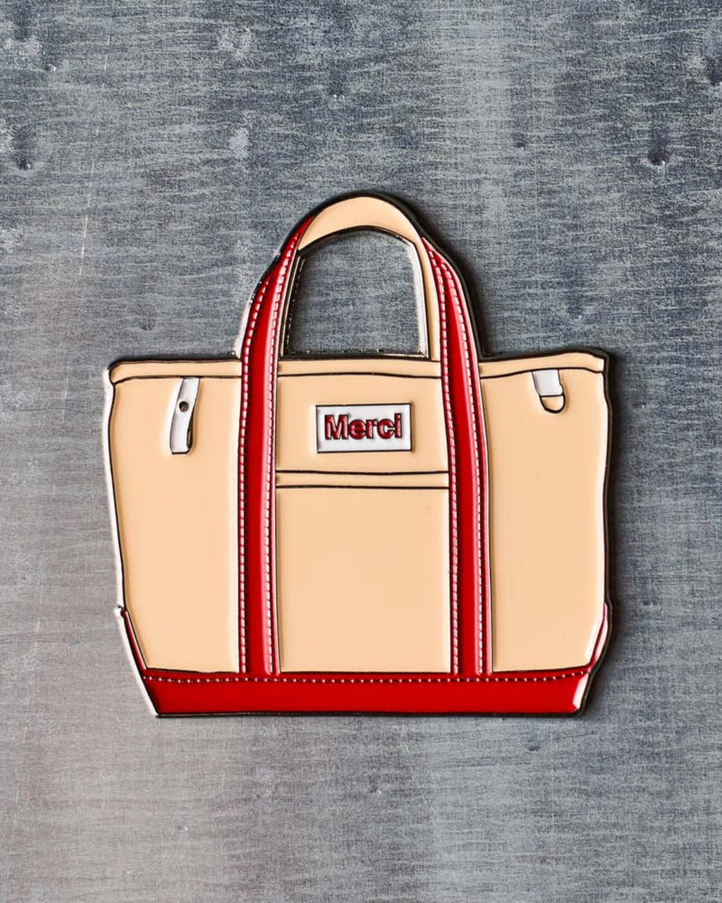 Merci - Magnet En Métal Cabas Candide