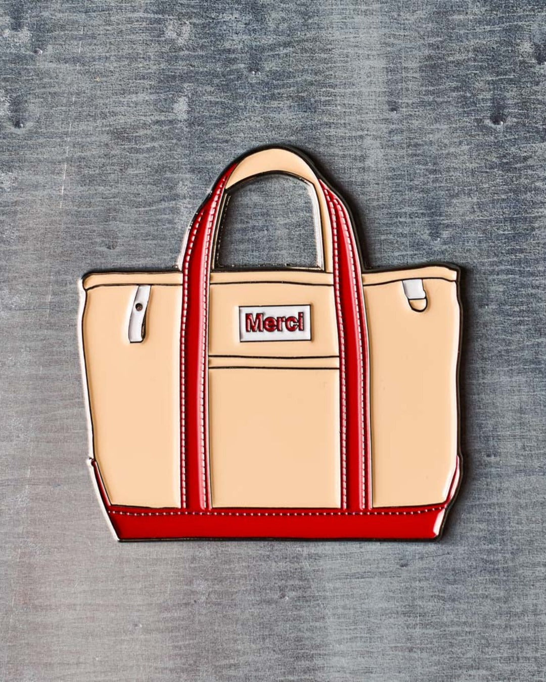 Merci - Magnet En Métal Cabas Candide
