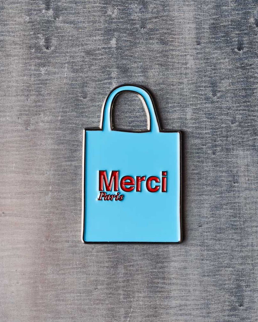 Merci - metal magnet - Blue Tote bag