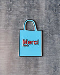 Merci - metal magnet - Blue Tote bag