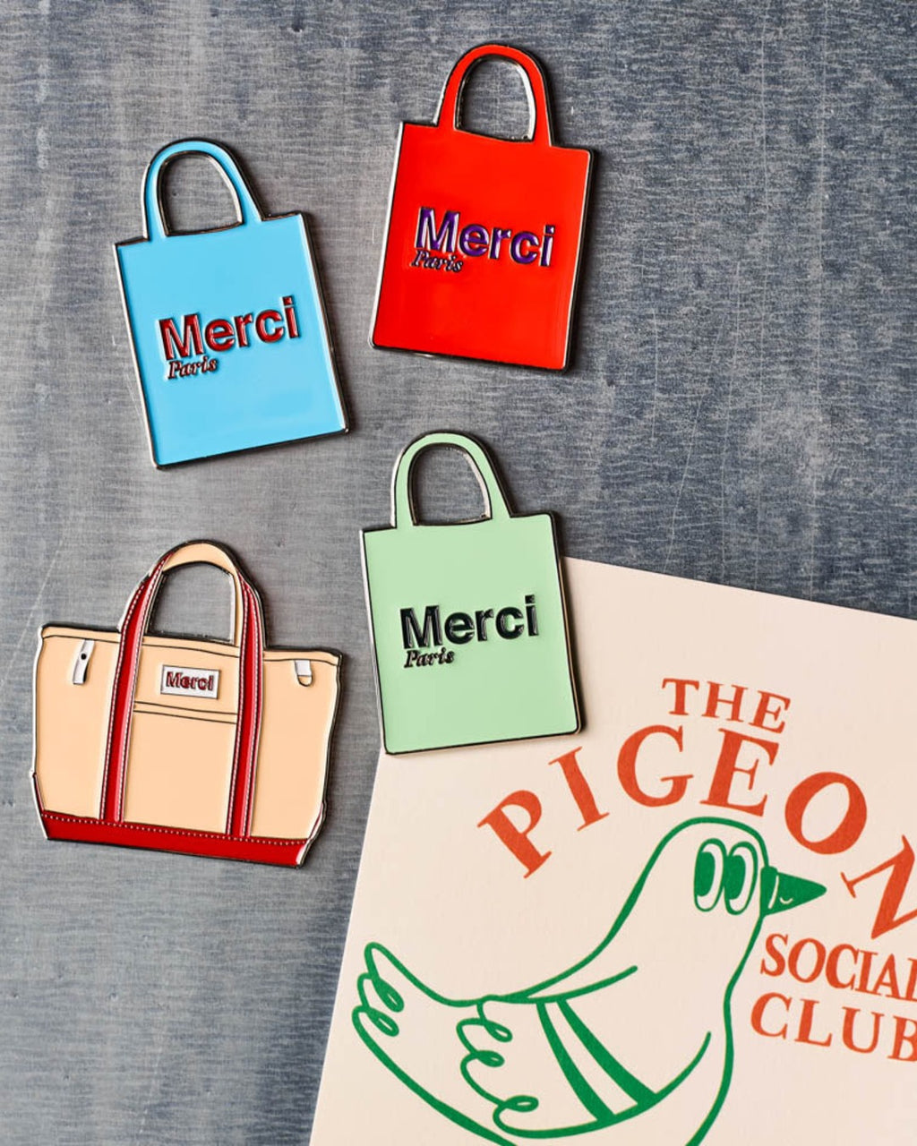 Merci - Magnet En Métal Tote Bag Rouge