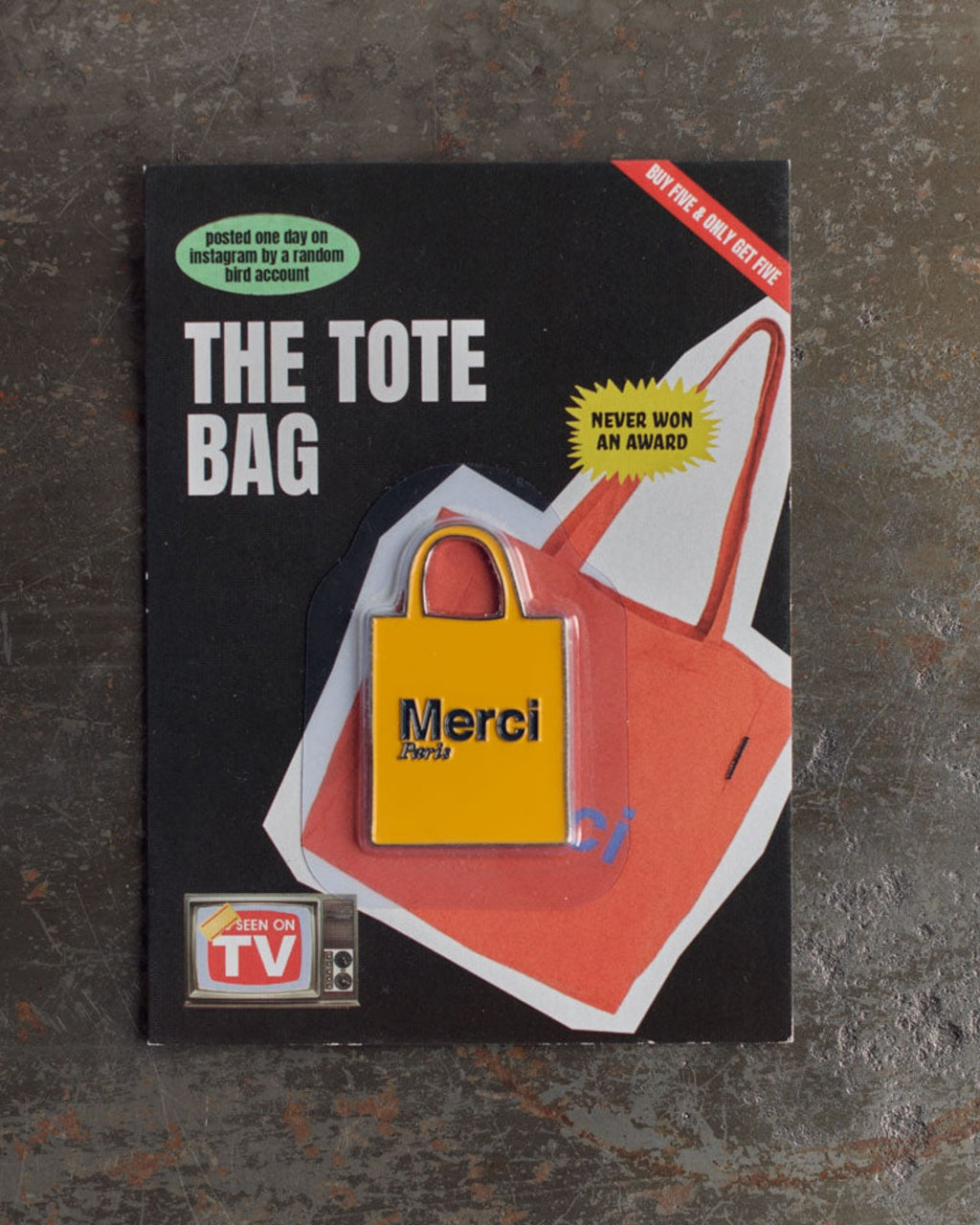 Merci - metal magnet - Yellow Tote bag