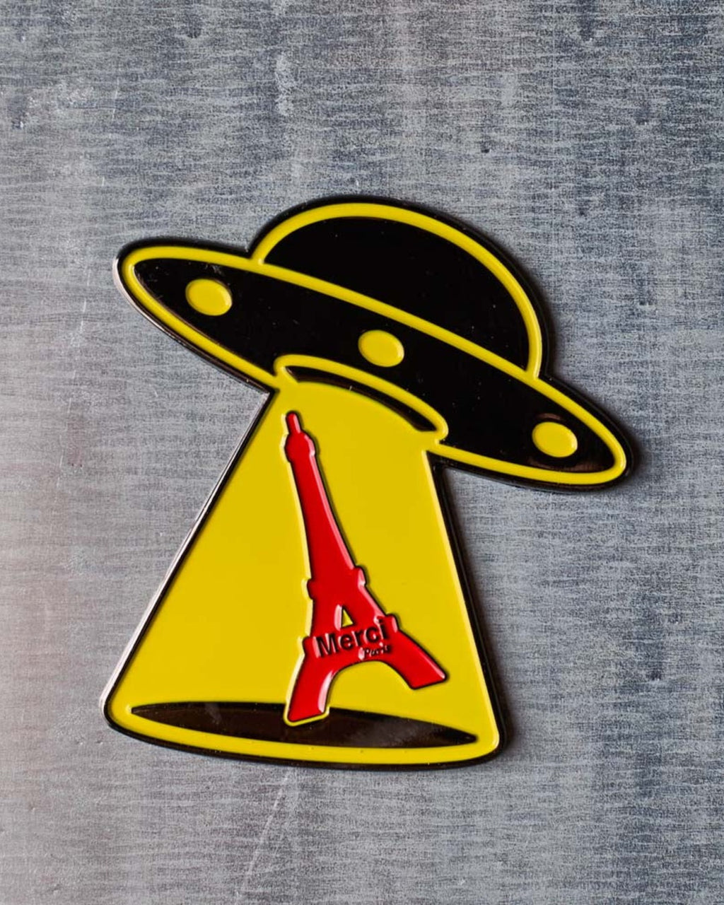 Merci - UFO metal magnet - Eiffel Tower