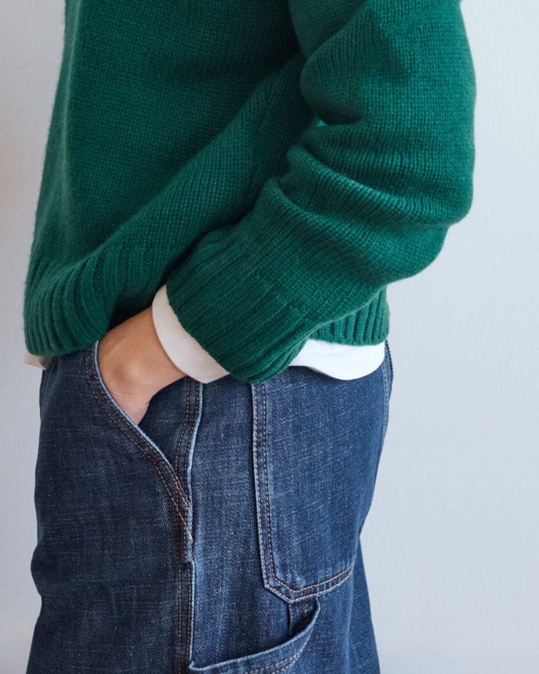 Merci - Pull en laine - Vert Forêt