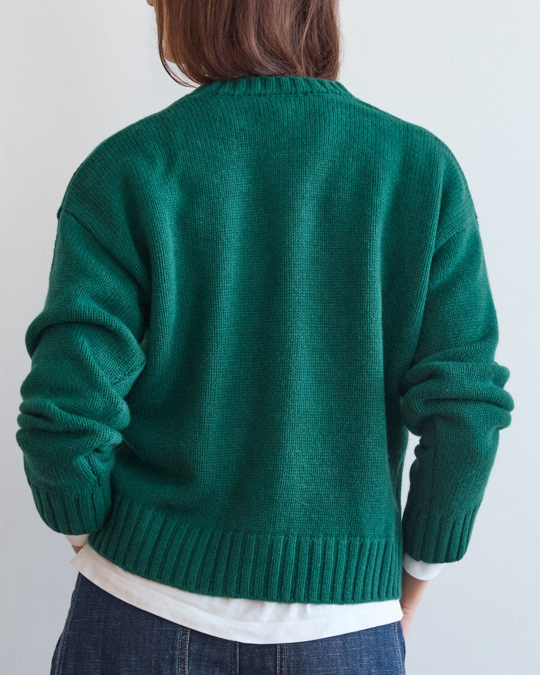 Merci - Pull en laine - Vert Forêt
