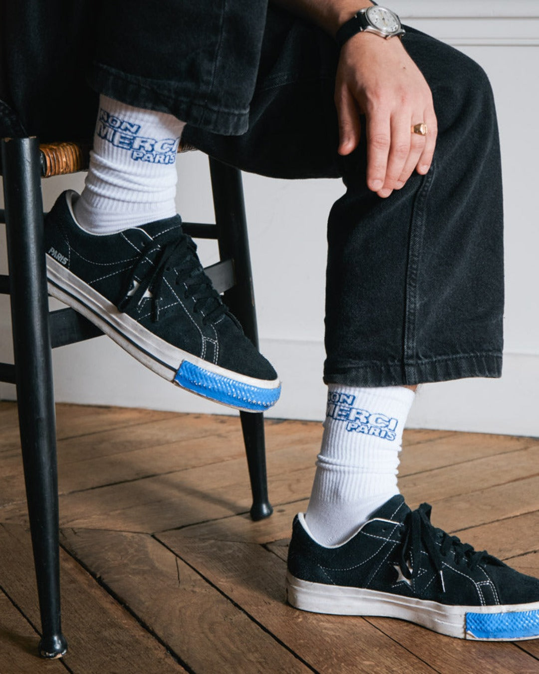Merci - Chaussettes Non Merci - Blanc/Marine