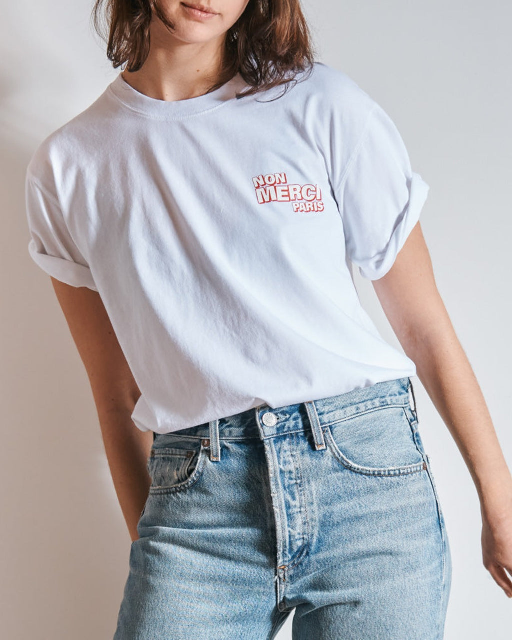 Merci - T-Shirt Non Merci - Blanc