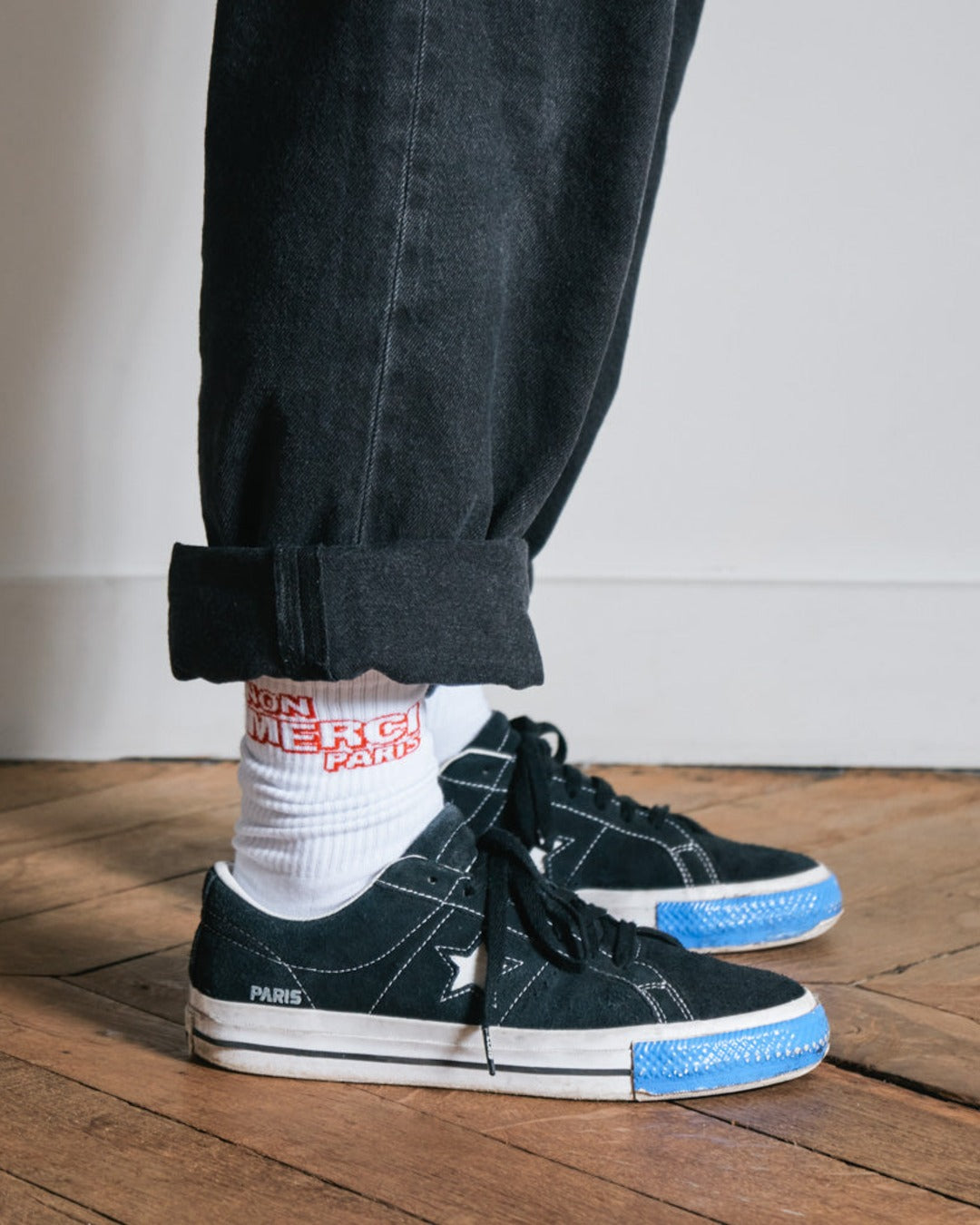 Merci - Chaussettes Non Merci - Blanc/Rouge