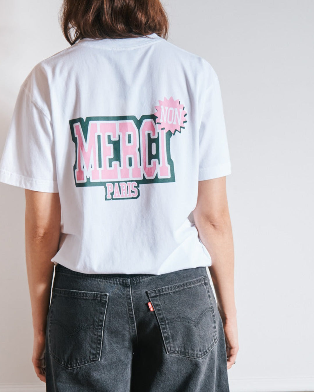 Merci - T-Shirt Non Merci College - Blanc