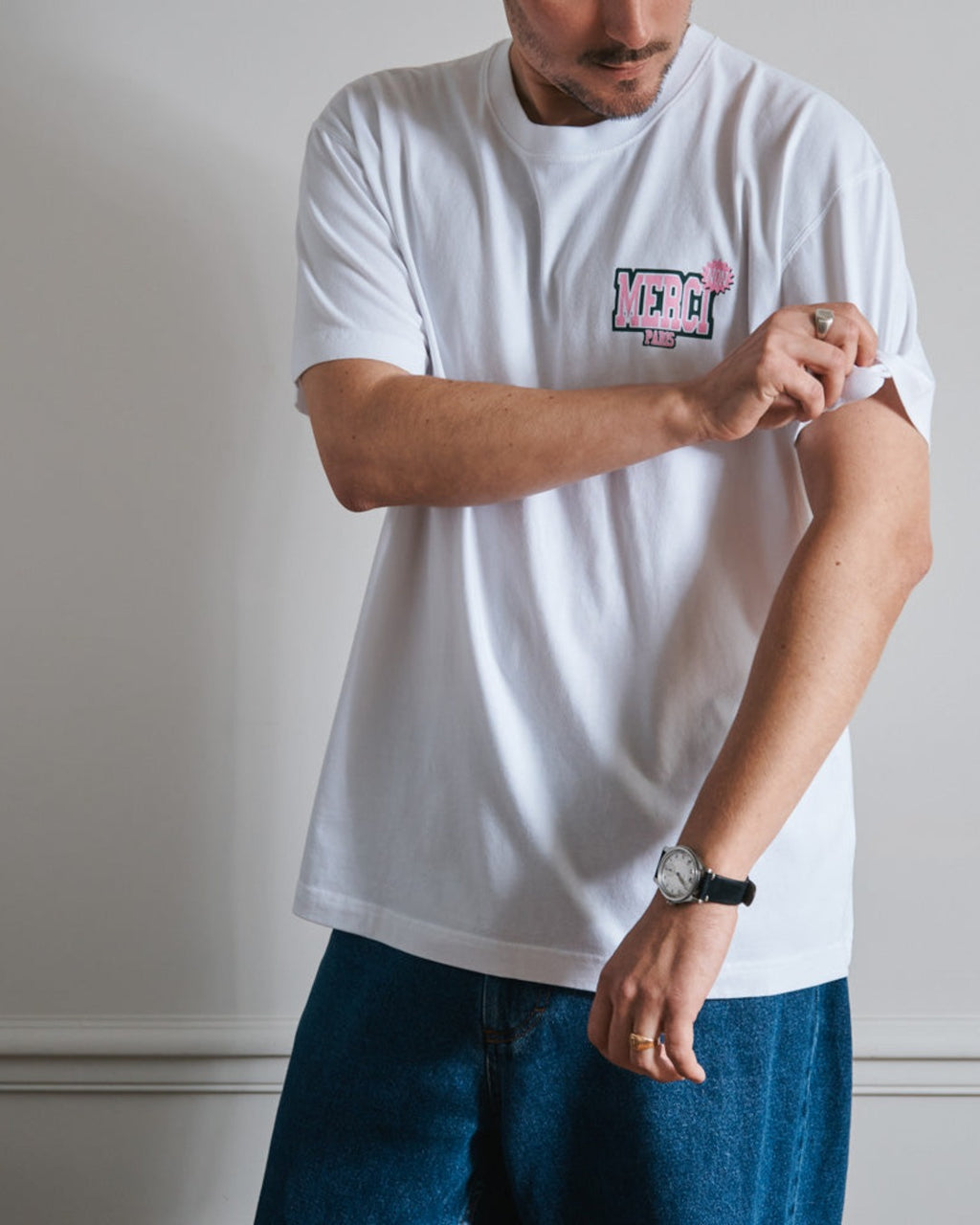 Merci - T-Shirt Non Merci College - Blanc