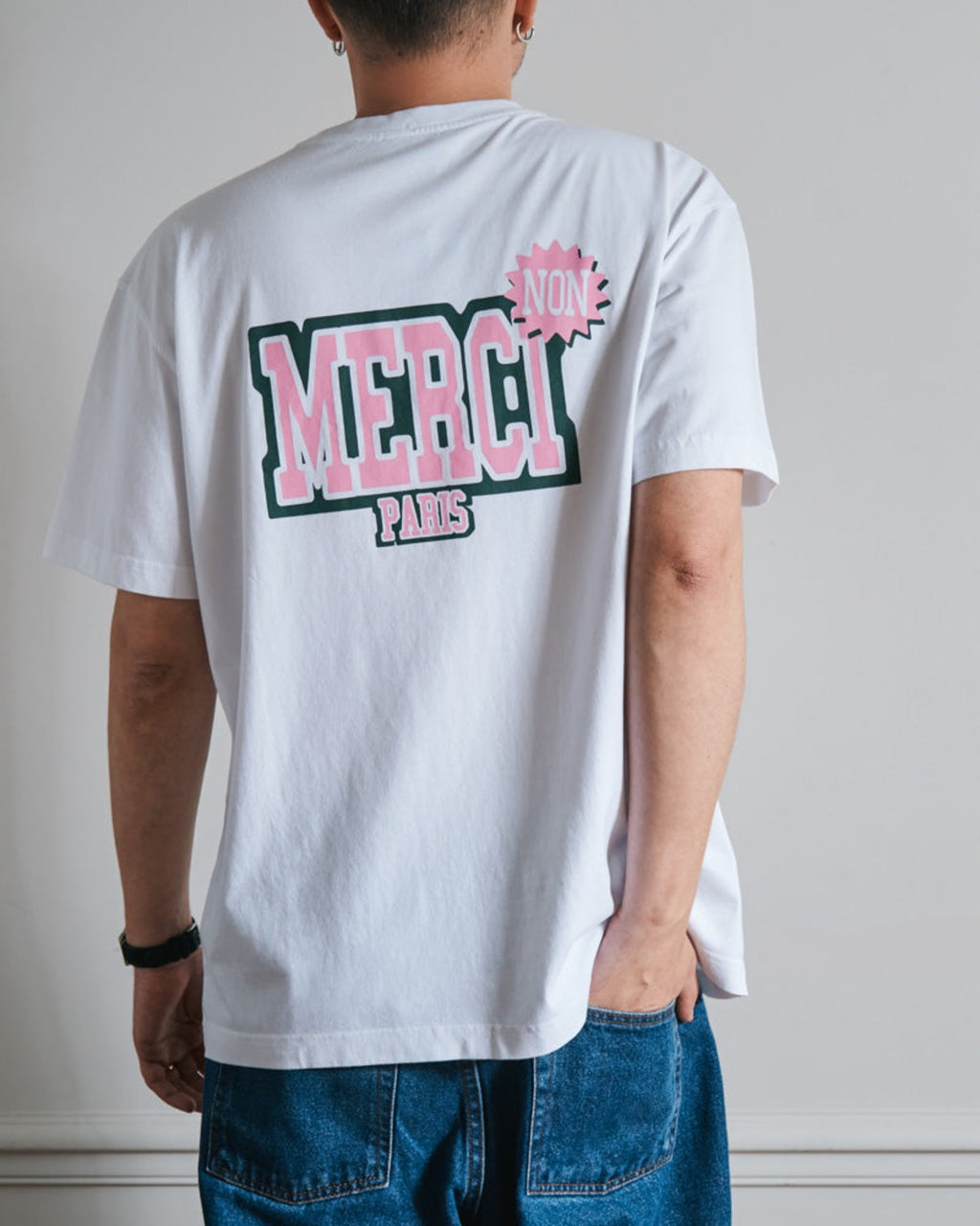 Merci - T-Shirt Non Merci College - Blanc