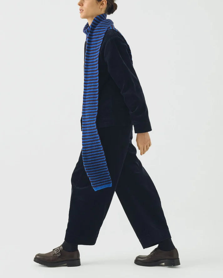 Toast - Echarpe Laine Micro Cable - Cobalt & Prune