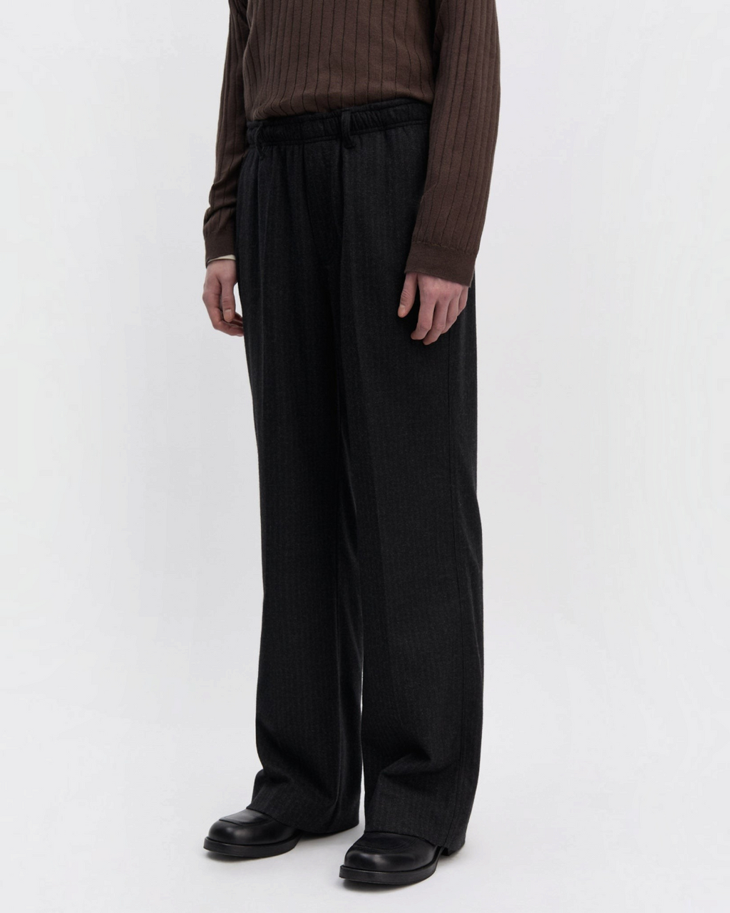 Another Aspect - Pantalon 6.0 - Noir à fines rayures