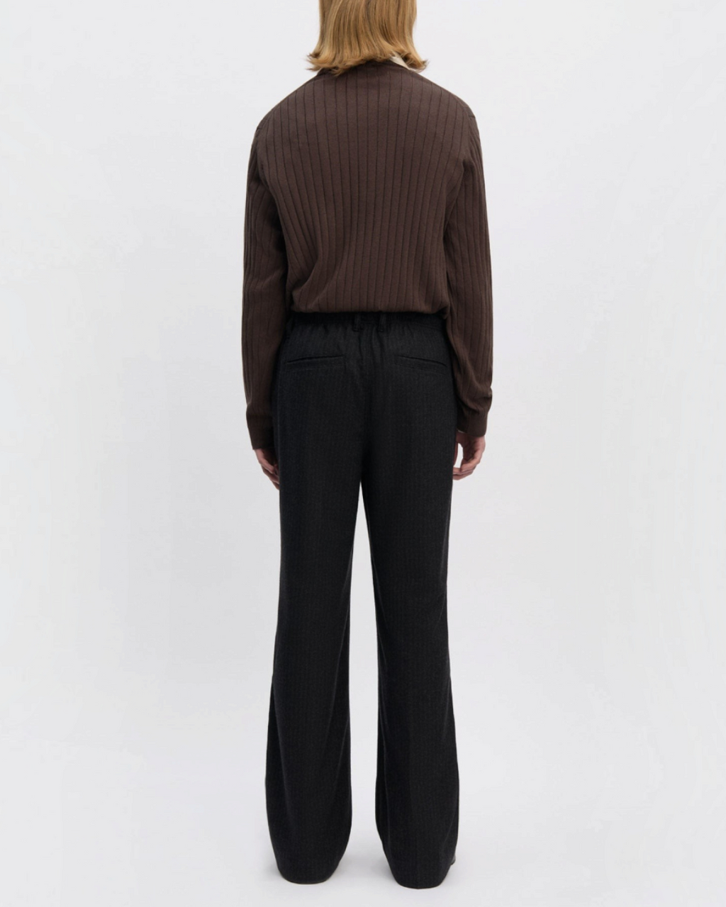 Another Aspect - Pantalon 6.0 - Noir à fines rayures