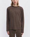 Another Aspect - 3.0 JPN striped t-shirt - Brown and ecru stripes