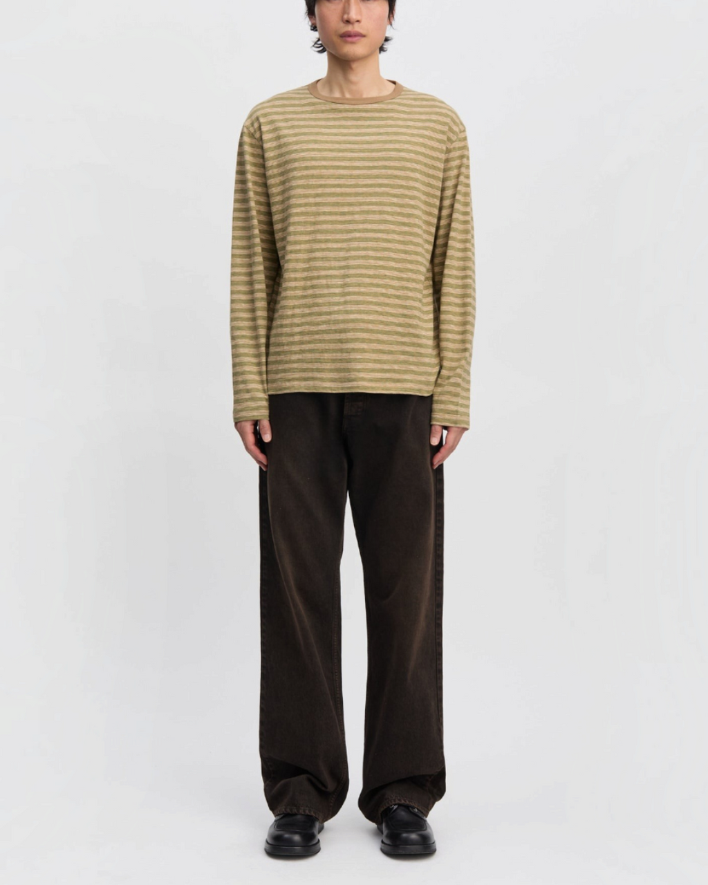 Another Aspect - 3.0 JPN striped t-shirt - Green stripes