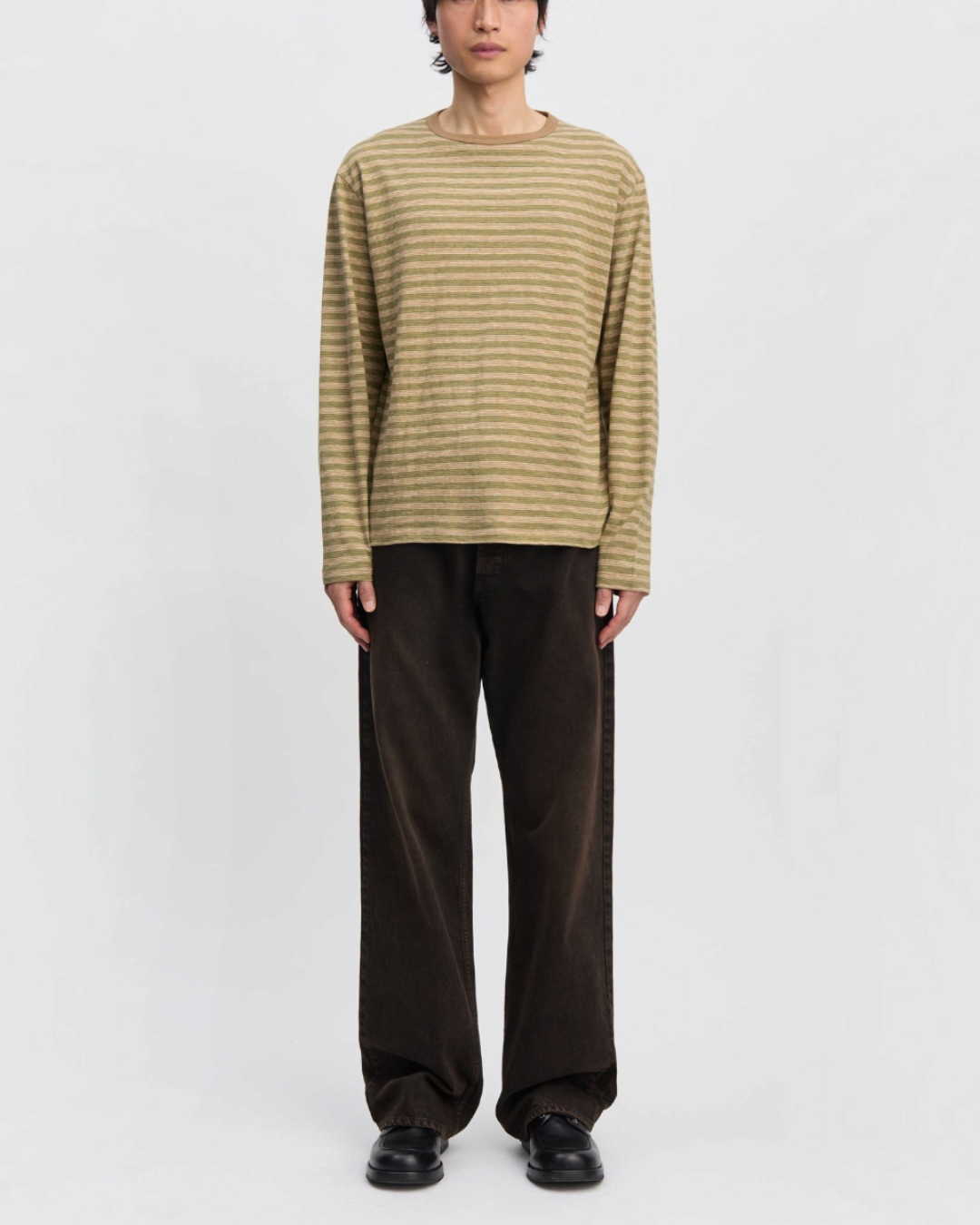 Another Aspect - 3.0 JPN striped t-shirt - Green stripes