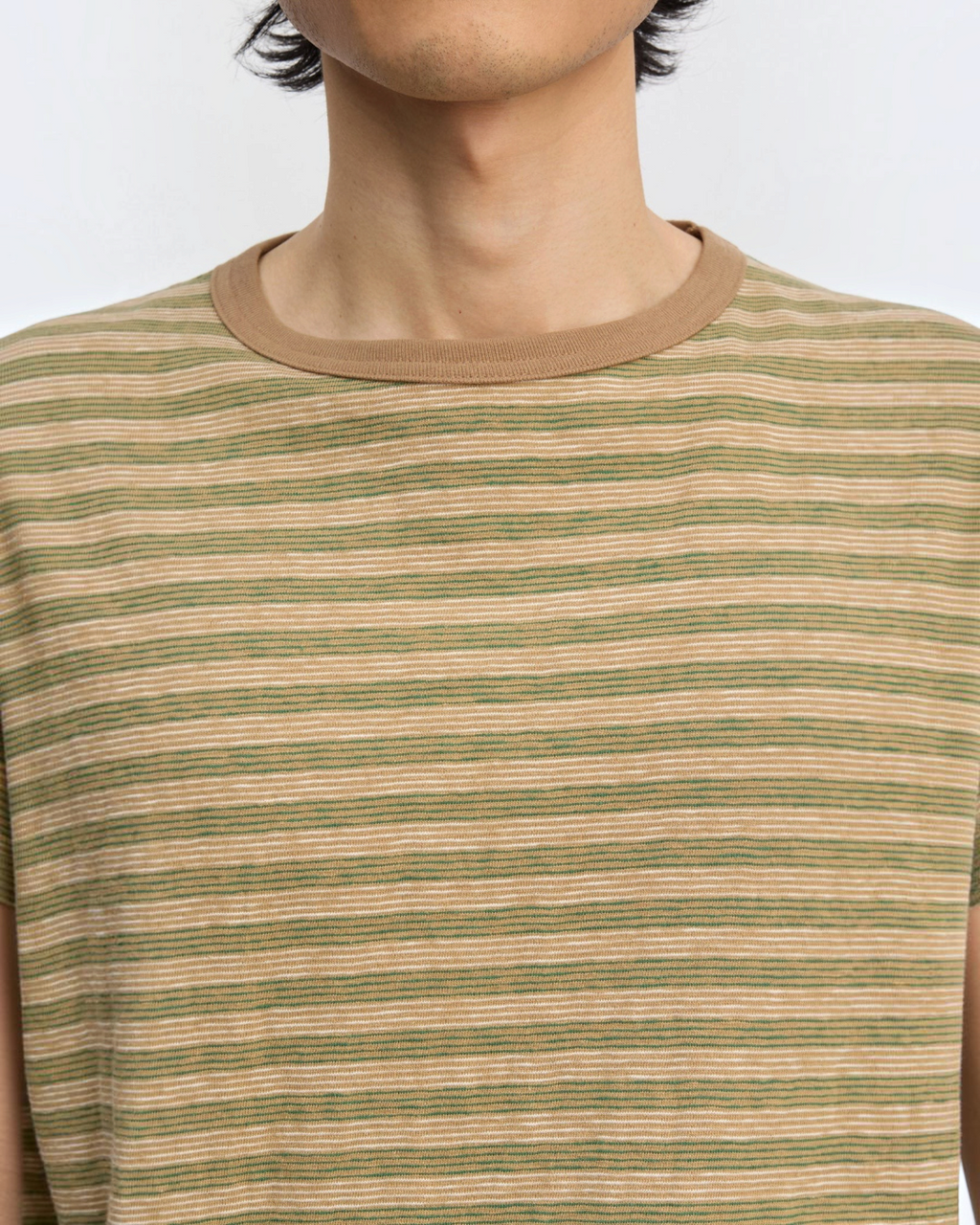 Another Aspect - 3.0 JPN striped t-shirt - Green stripes