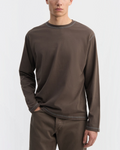 Another Aspect - 3.0 long-sleeved t-shirt - Brown and navy