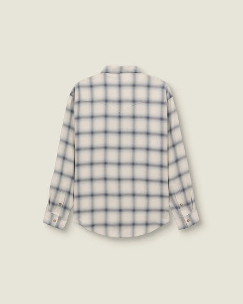 Caleb - Western Checkered Shirt - Light Blue