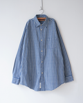 Chemise oversize Merci Paris Dopple & Scent en coton bleu indigo à carreaux avec boutons nacrés sur cintre
