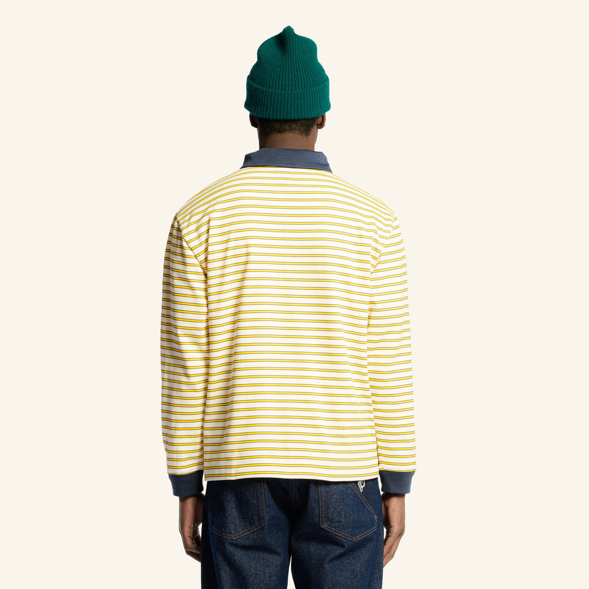 Au Vieux Campeur - Congés Payés - Polo Roger À Rayures - Bleu Jaune & Blanc