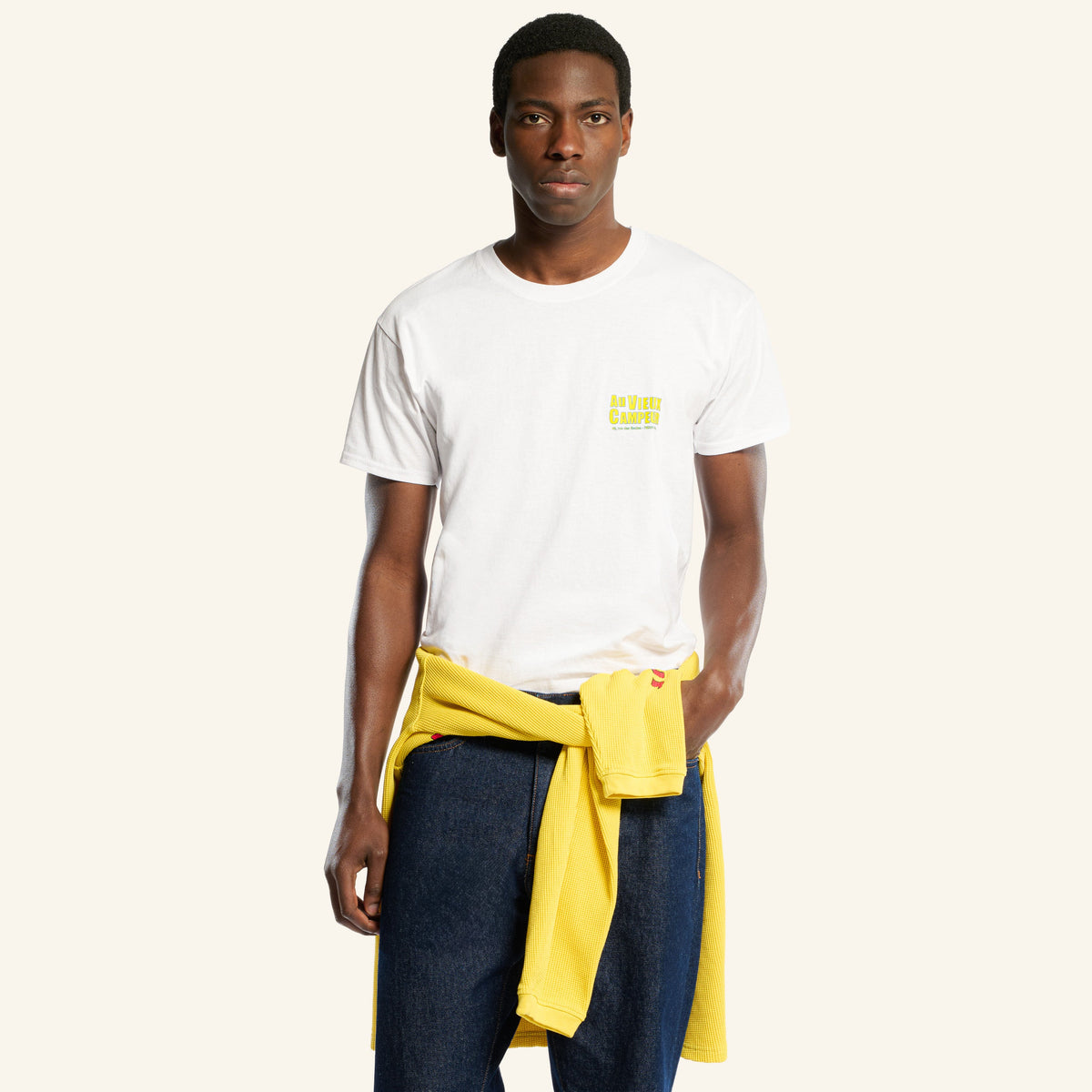 Au Vieux Campeur - Congés Payés - T-Shirt Manches Courtes Tentes - Blanc