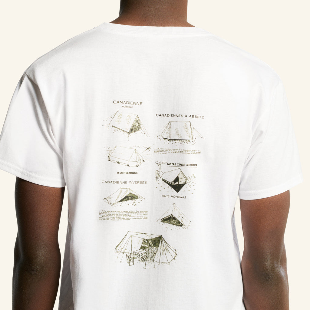 Au Vieux Campeur - Congés Payés - Short Sleeve T-shirt Tents - White