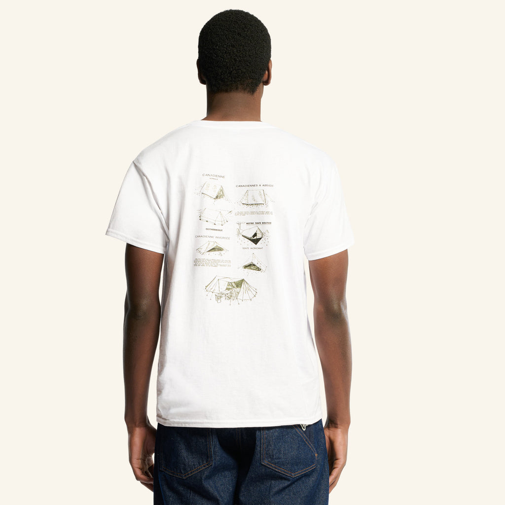 Au Vieux Campeur - Congés Payés - Short Sleeve T-shirt Tents - White