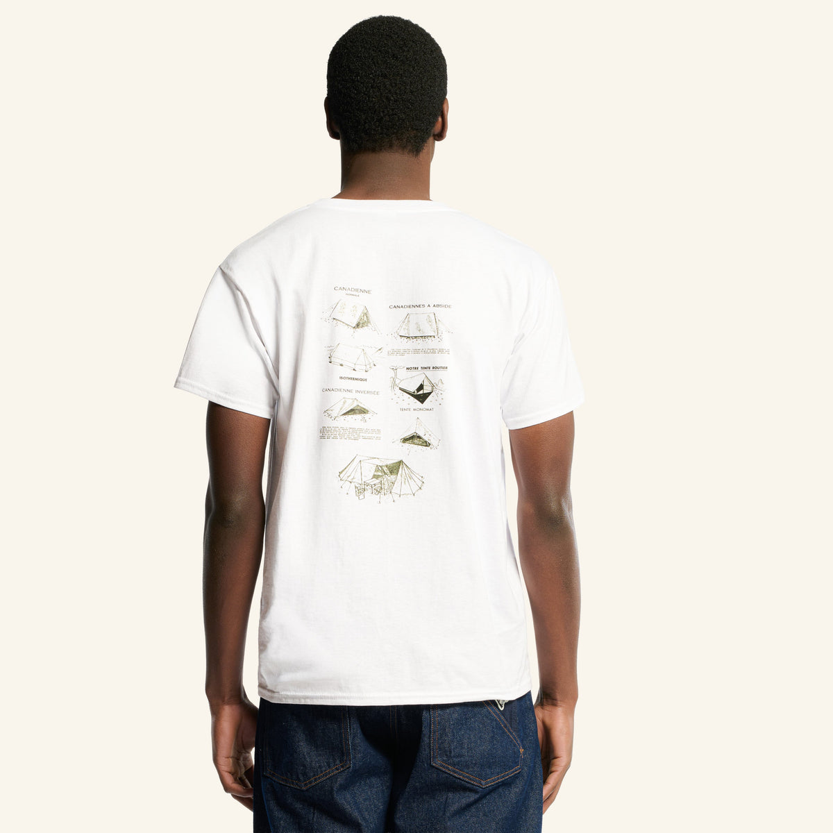 Au Vieux Campeur - Congés Payés - Short Sleeve T-shirt Tents - White