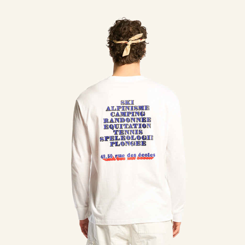 Au Vieux Campeur - Congés Payés - T-Shirt Manches Longues Couverture 1976 - Blanc