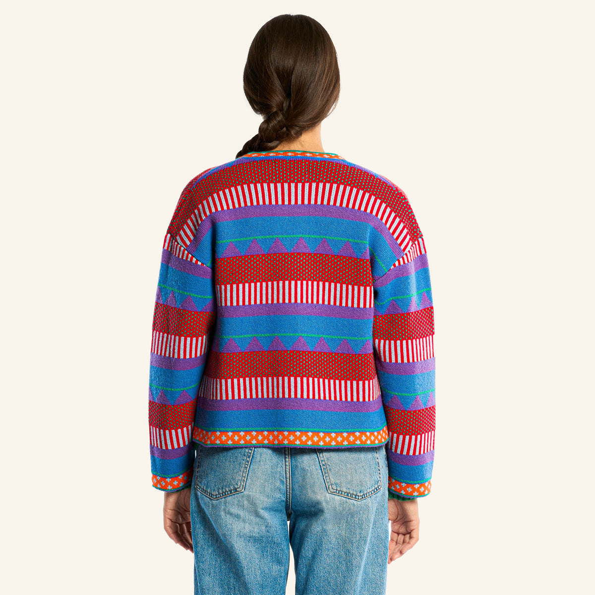 Au Vieux Campeur - Congés Payés - Cardigan Nicole - Bleu & Rouge