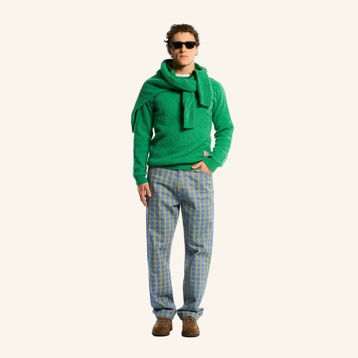 Au Vieux Campeur - Congés Payés - Pantalon À Carreaux Edgar - Vert Rouge & Bleu