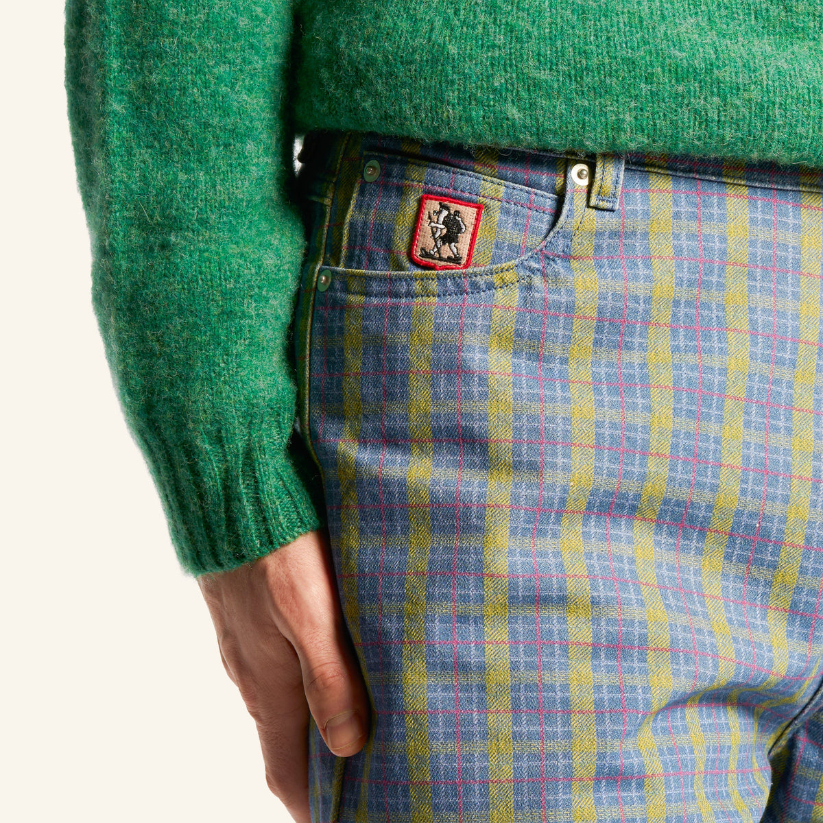 Au Vieux Campeur - Congés Payés - Edgar Checked Trousers - Green Red & Blue