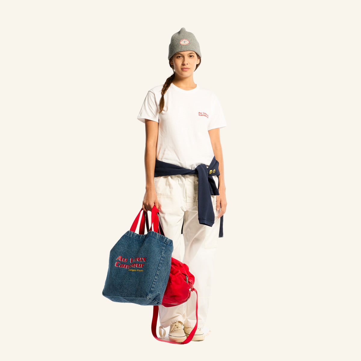 Au Vieux Campeur - Congés Payés - T-Shirt Manches Courtes Plans - Blanc