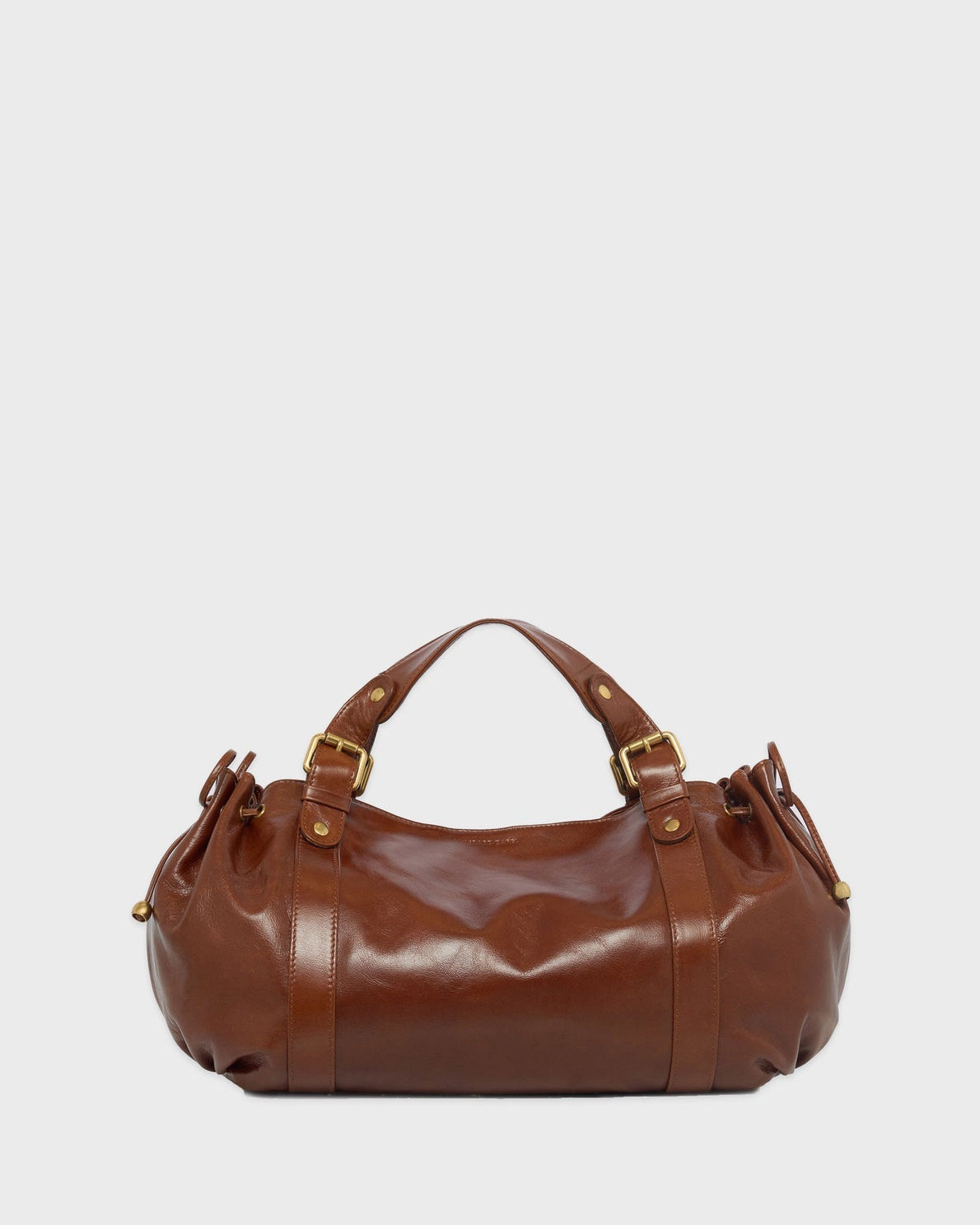 Gerard Darel - 24H Crinkled Effect Leather Handbag - Caramel