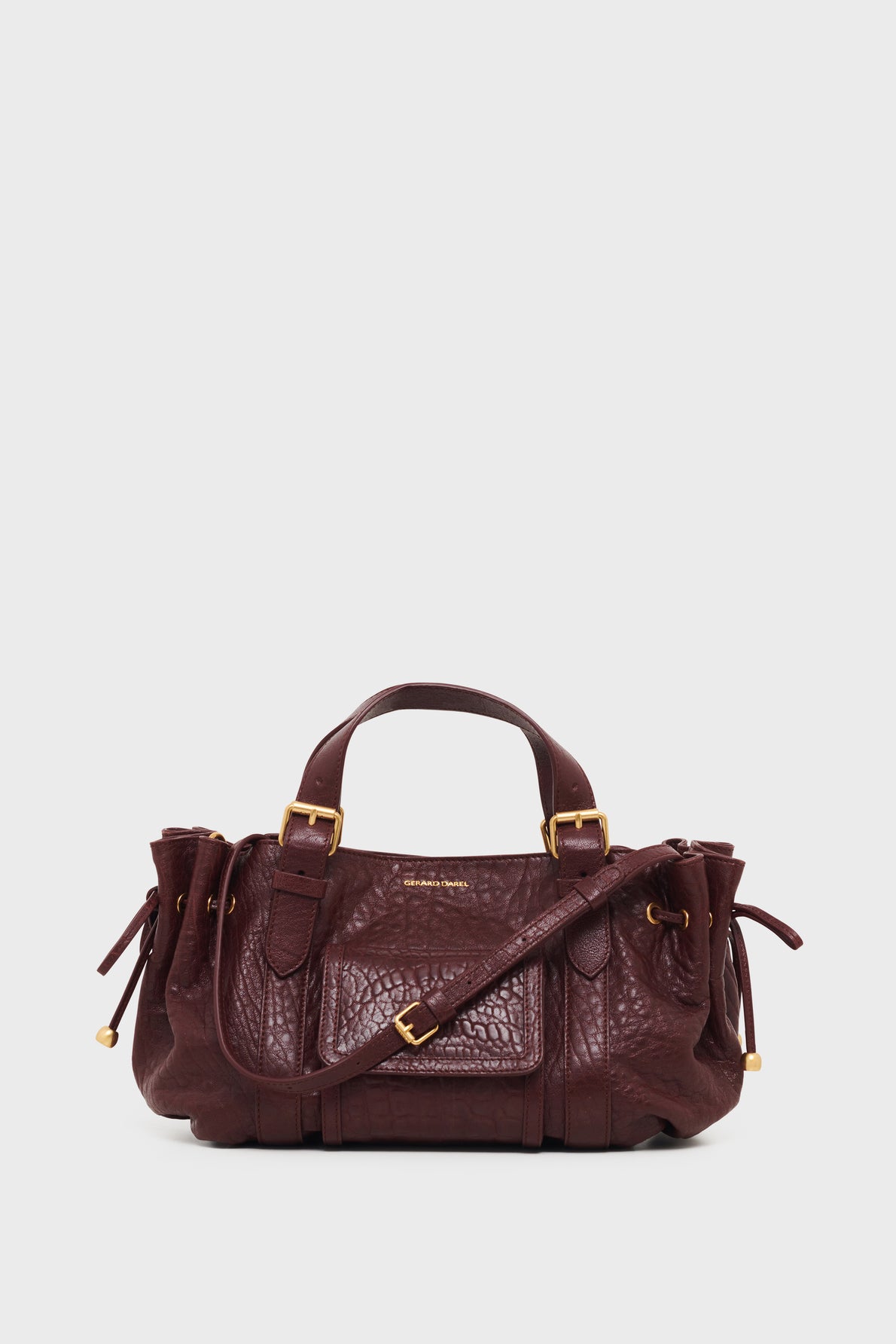 Gerard Darel - Bubble 18H Leather Handbag - Burgundy