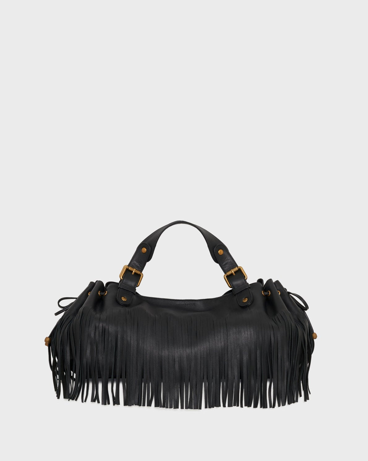Gerard Darel - 24H Fringed Leather Handbag - Black